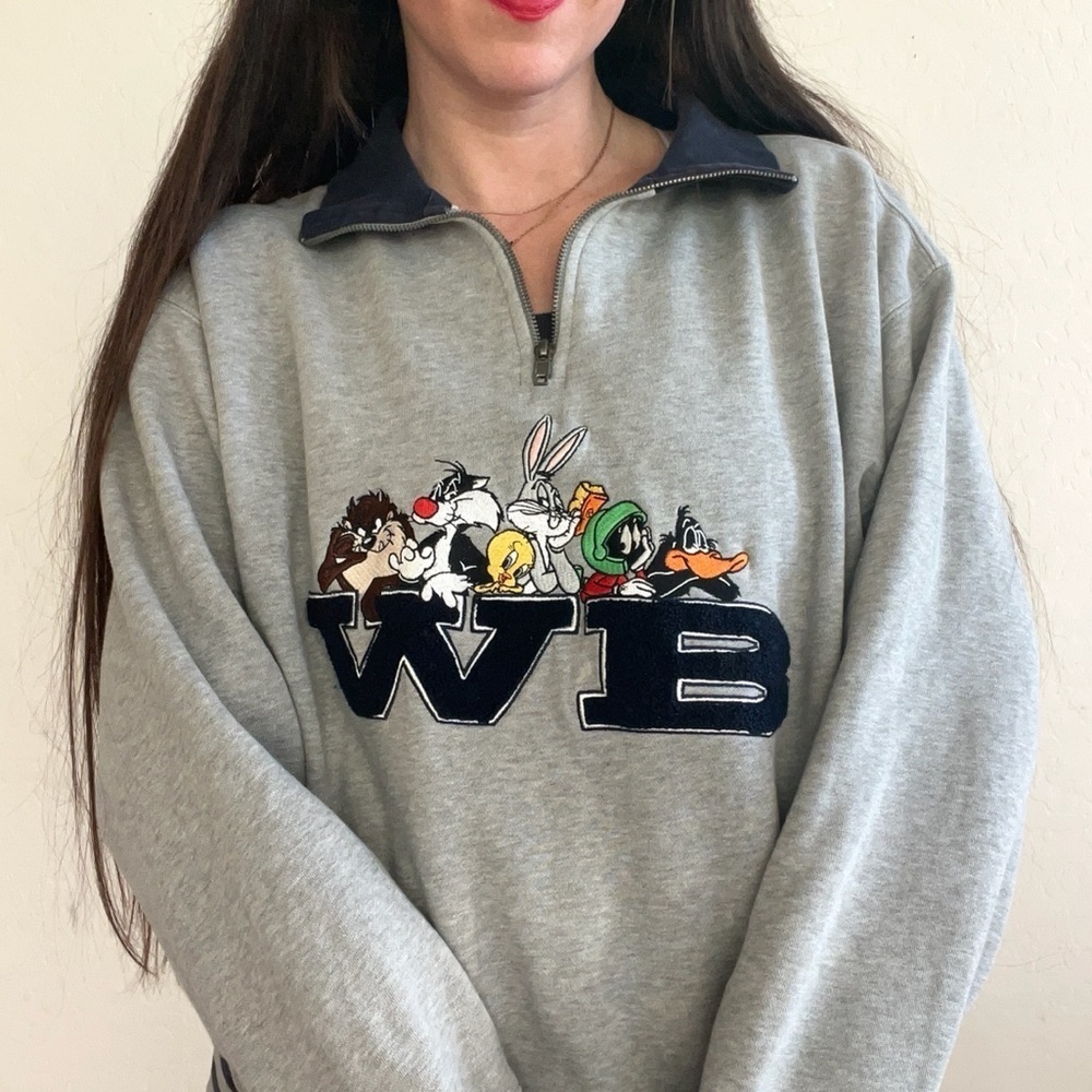 Vtg Warner Brothers Studio Sweatshirt Pullover 90’s Taz Marvin - Picture 2 of 9